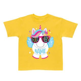 Good Vibes Unicorn Toddler Yellow T-shirt