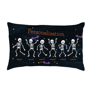 Silly Spooky Skeleton Family Personalized Lumbar Pillow