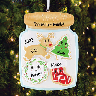 Cookie Jar Family Of 4 Personalized Ornament