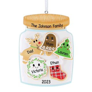 Cookie Jar Family Of 5 Personalized Ornament
