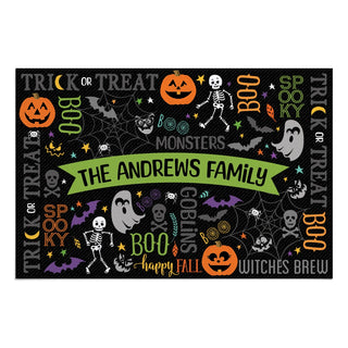 Spooky Fun Halloween Pattern Personalized Standard Doormat