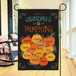 Grandma's 'lil Pumpkins Personalized Fall Garden Flag