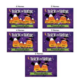 Trick or Treat Candy Corn Family Personalized Standard Doormat