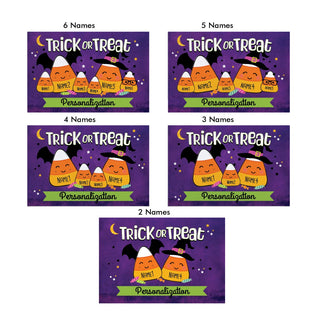 Trick or Treat Candy Corn Family Personalized Thin Doormat
