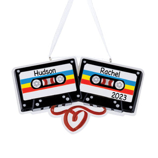 Cassette Tape Couple Personalized Ornament