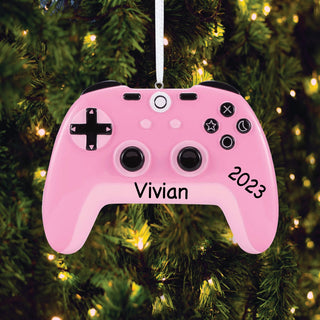 Pink Video Game Controller Personalized Ornament