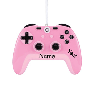 Pink Video Game Controller Personalized Ornament