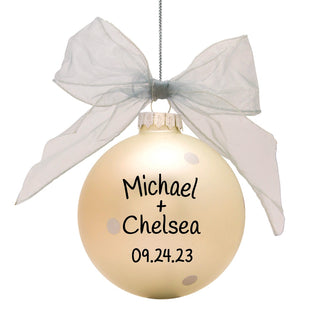 She Said Yes Engagement Personalized Glass Ball Ornament