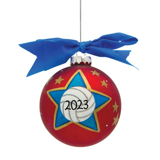 Volleyball Personalized Glass Ball Ornament