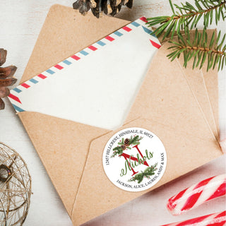 Christmas Pine Personalized Return Address Labels - Set of 48