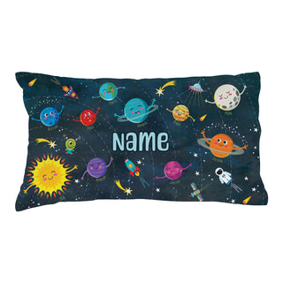 Happy Blue Solar System Personalized Pillowcase