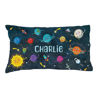 Happy Blue Solar System Personalized Pillowcase