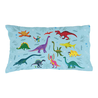 Dinosaur Blue Name Pattern Pillowcase
