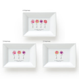 Friends Floral Personalized Rectangle Trinket Dish