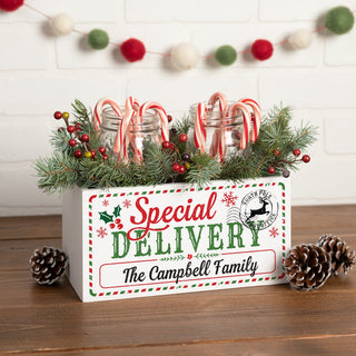 Special Delivery Personalized White Wood Storage Box