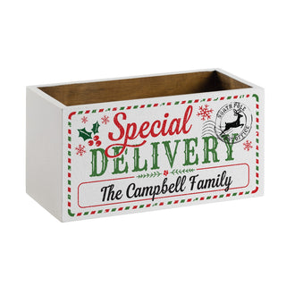 Special Delivery Personalized White Wood Storage Box