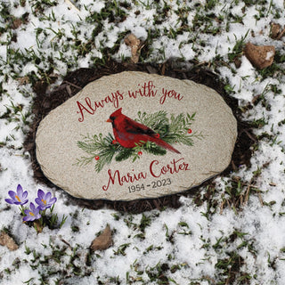 Always with You Personalized Memorial Cardinal Garden Stone