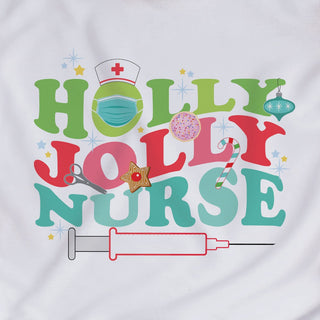 Holly Jolly Nurse Gray Raglan Jersey