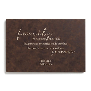 Family Forever Personalized Leather 12x18 Canvas