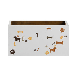 Pet White Wood Personalized Storage Box