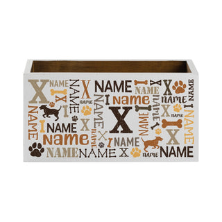 Pet White Wood Personalized Storage Box