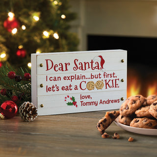 Dear Santa, I can explain... Personalized White Wood Box Sign