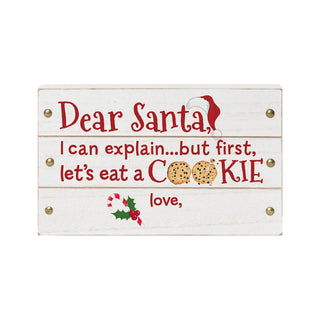 Dear Santa, I can explain... Personalized White Wood Box Sign