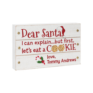 Dear Santa, I can explain... Personalized White Wood Box Sign