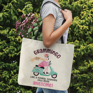 Grammingo Definition Black Handle Burlap Tote Bag