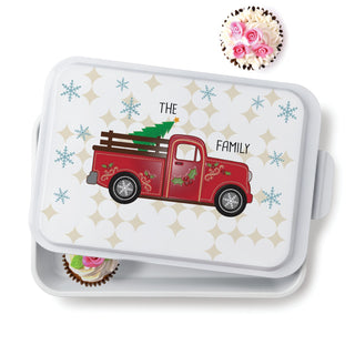 Red Truck Personalized Christmas Cake Pan 9x13