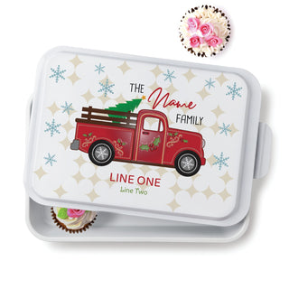 Red Truck Personalized Christmas Cake Pan 9x13