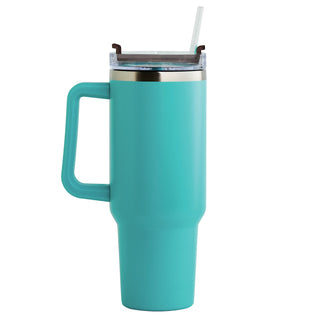 Script Name Aqua Stainless Steel 40 Oz Travel Mug with Handle