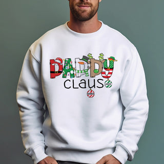 Daddy Claus Adult White Sweatshirt - 2 Children