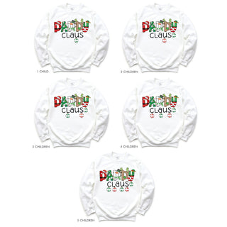Daddy Claus Adult White Sweatshirt - 2 Children