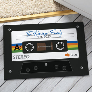 Retro Cassette Tape Doormat - 18x27 Inch, 1/4" Thick