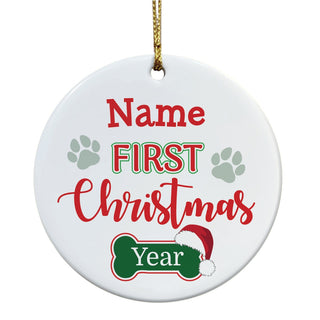 My Pet's First Christmas Personalized Ceramic Ornament