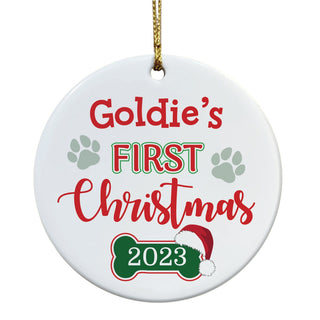 My Pet's First Christmas Personalized Ceramic Ornament