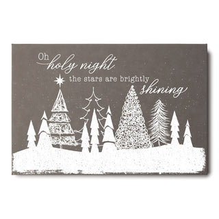 Oh Holy Night Personalized Gray 12'x18" Leather Canvas