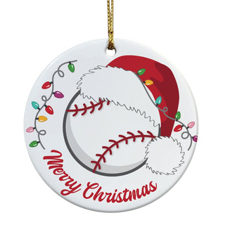 My Sport with Santa Hat Personalized Ceramic Ornament