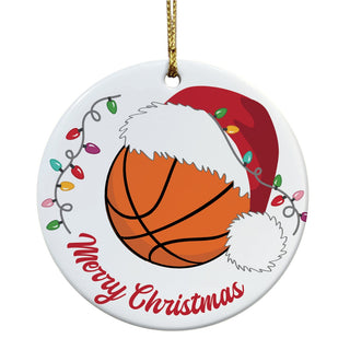 My Sport with Santa Hat Personalized Ceramic Ornament