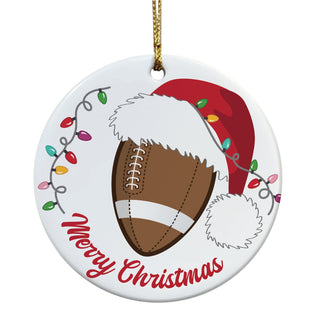 My Sport with Santa Hat Personalized Ceramic Ornament