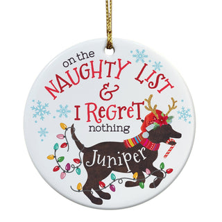 On The Naughty List Personalized Dog Ornament