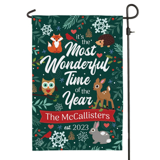 Most Wonderful Time of the Year Personalized Garden Flag