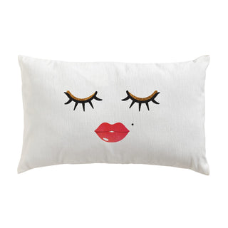Lips and Lashes Personalized Lumbar Throw Pillow
