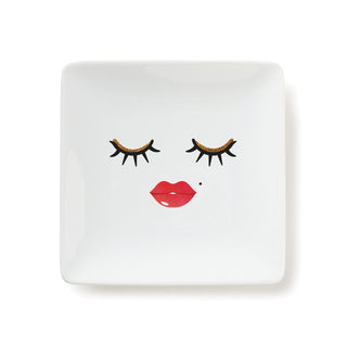 Lips and Lashes Personalized Square Trinket Dish