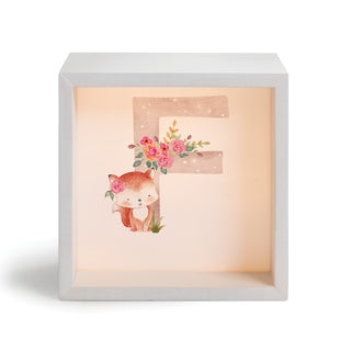 Floral Animal Initial Personalized Light Up Shadowbox