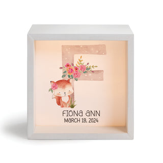 Floral Animal Initial Personalized Light Up Shadowbox