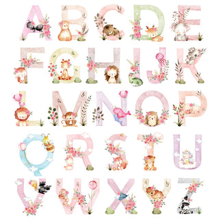 Floral Animal Initial Personalized Ceramic Ornament