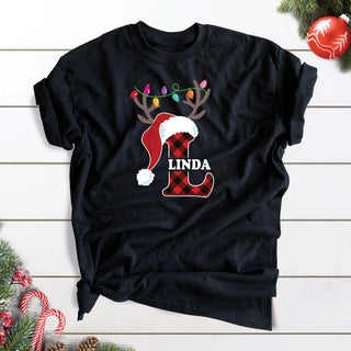 Santa Hat Black Tee