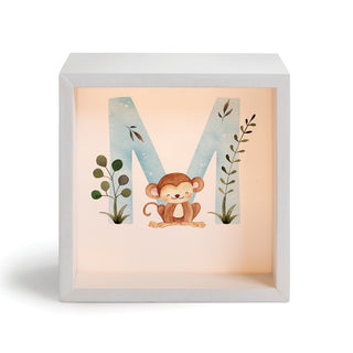 Baby Boy Animal Initial Personalized Light Up Shadowbox